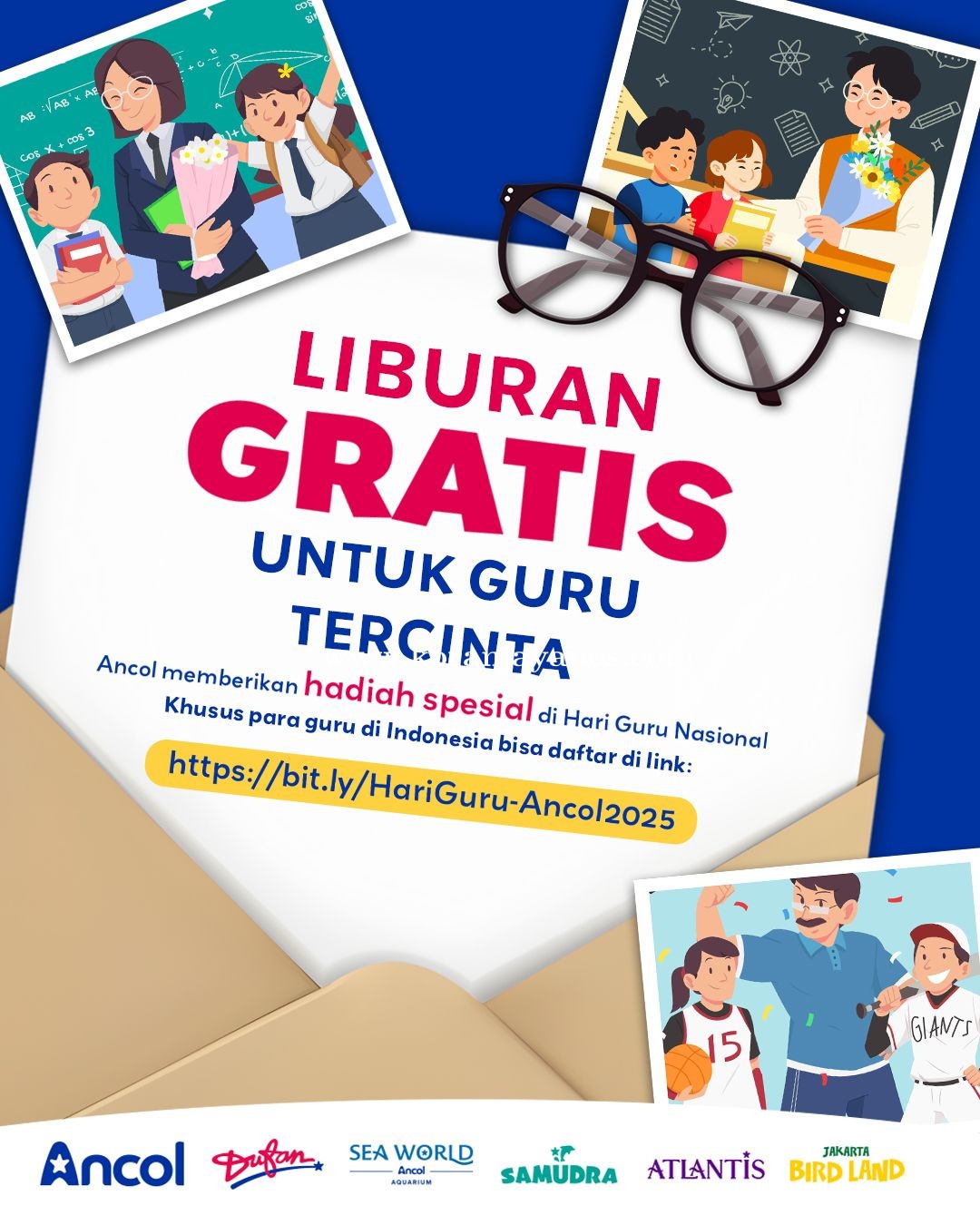 Dua Ribu Lebih Quota Disiapkan Ancol Beri Tiket Gratis Bagi Guru di Hari Guru Nasional 2025