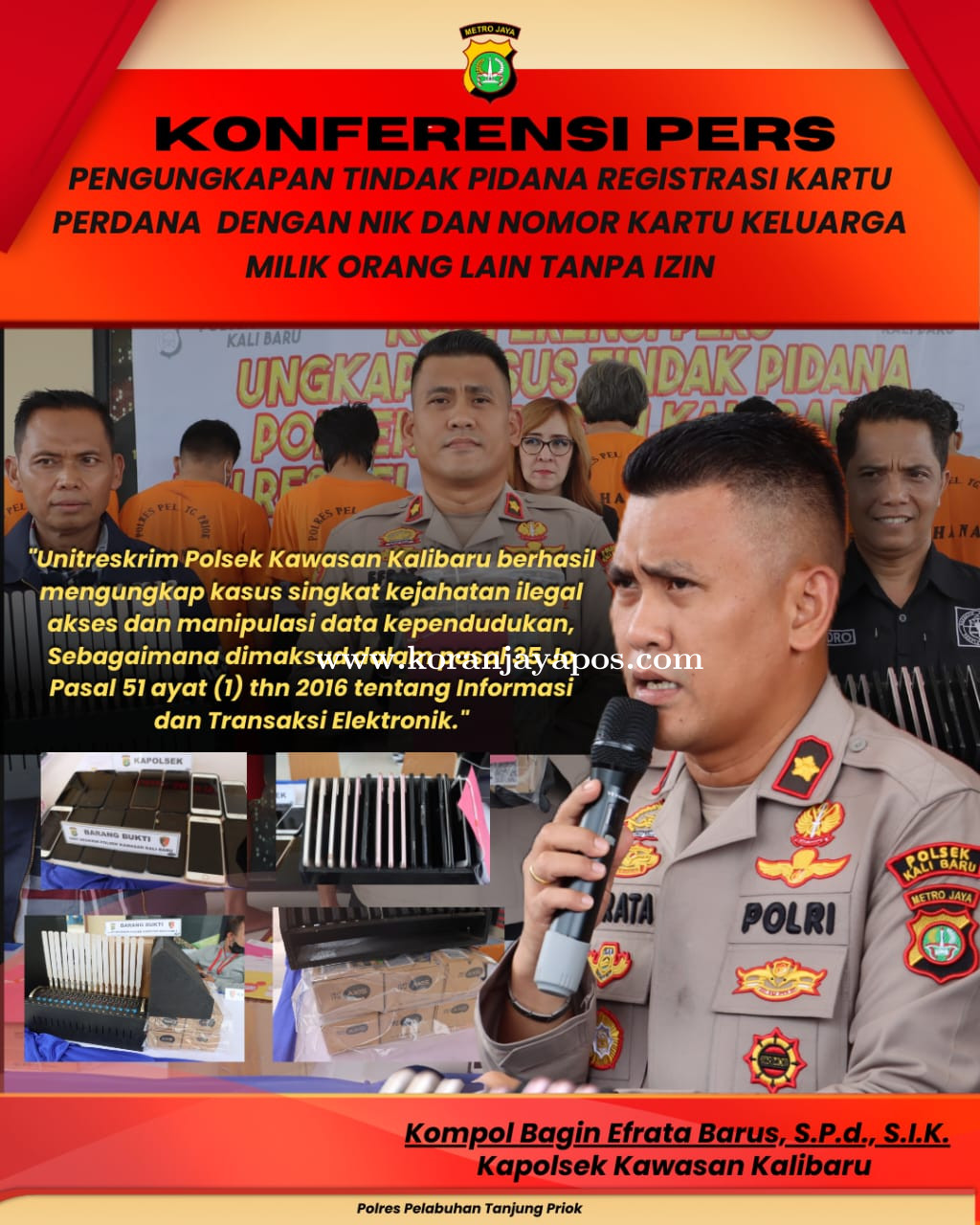 Polsek Kalibaru Menangkap 7 Orang Pelaku Jaringan Sindikat Penjual SIM Card dan Manipulasi KTP-KK  Ilegal.